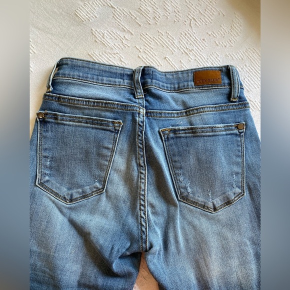 Judy Blue Womens cotton Distressed Mid Rise Slim relaxed Fit Denim Jeans 5/27 - Picture 7 of 10